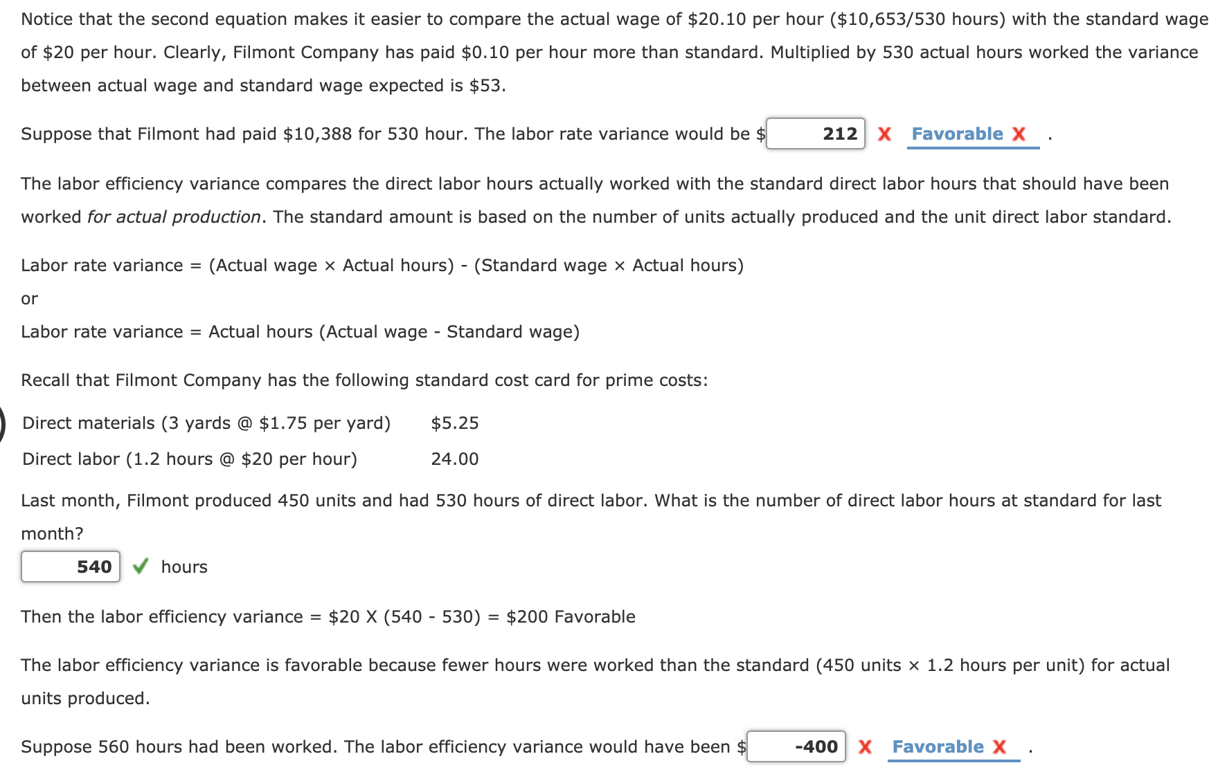 the actual cost of direct labor can deviate from standard cost is