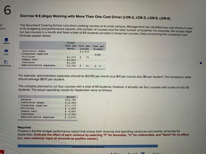  6 Exercise 9-6 (Algo) Working with More Than One Cost Driver