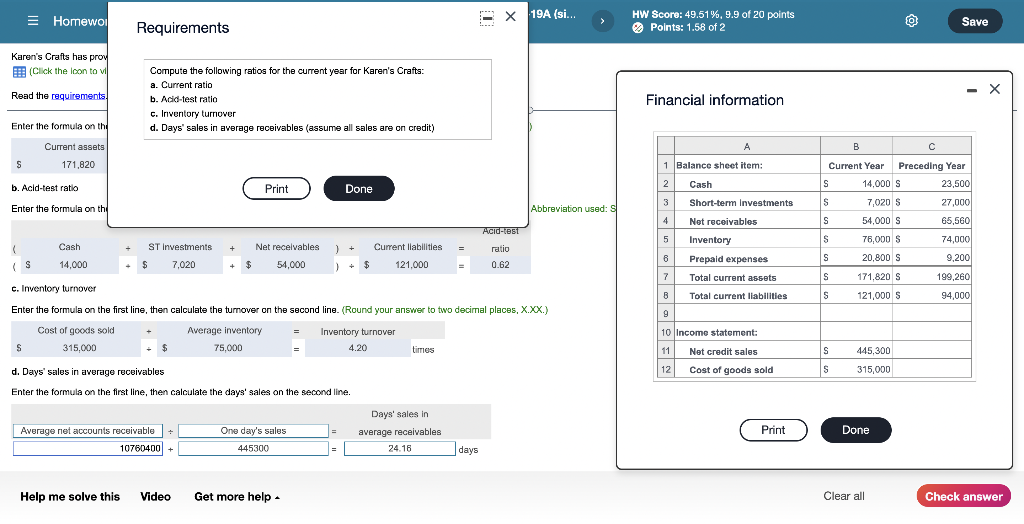 5, E14-18A (si... Part 1 of 2 HW Score: 41.6%, 8.32 of