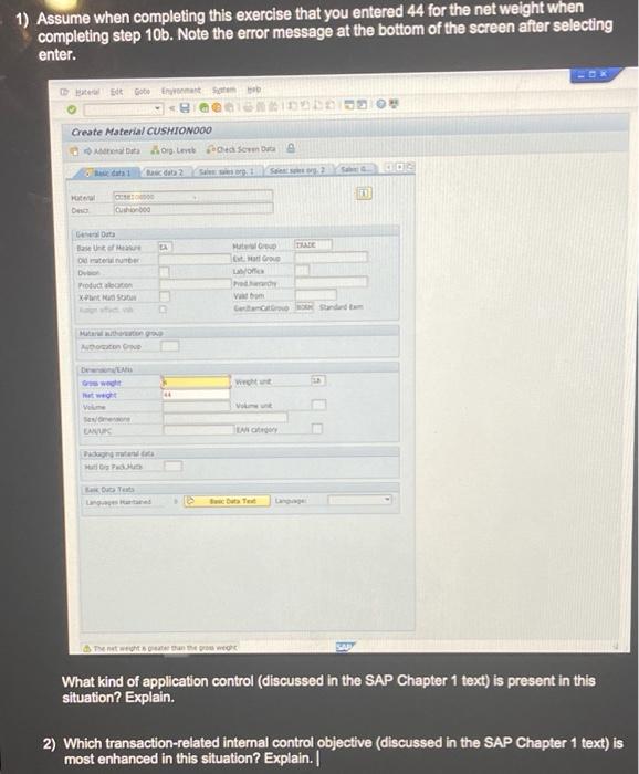 Please help! The error message says "The Net Weight is Greater Than