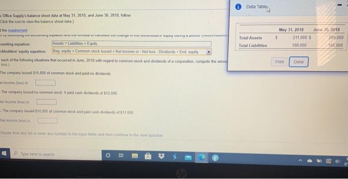  Data Table Total Assets May 31, 2018 June 30, 2018 s