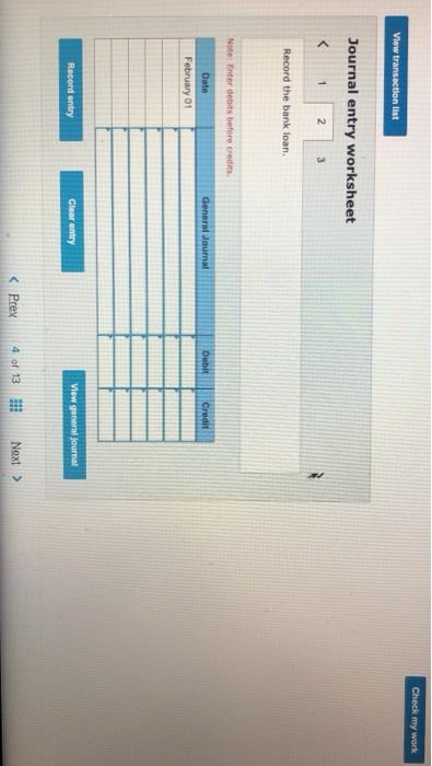 ends on December 31. January 13 Negotiate a revolving credit agreement with