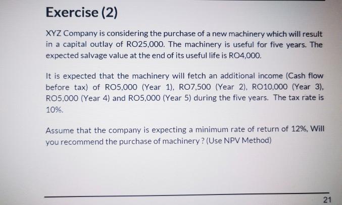 of a machine for RO 1,000,000 at time zero. This machine will