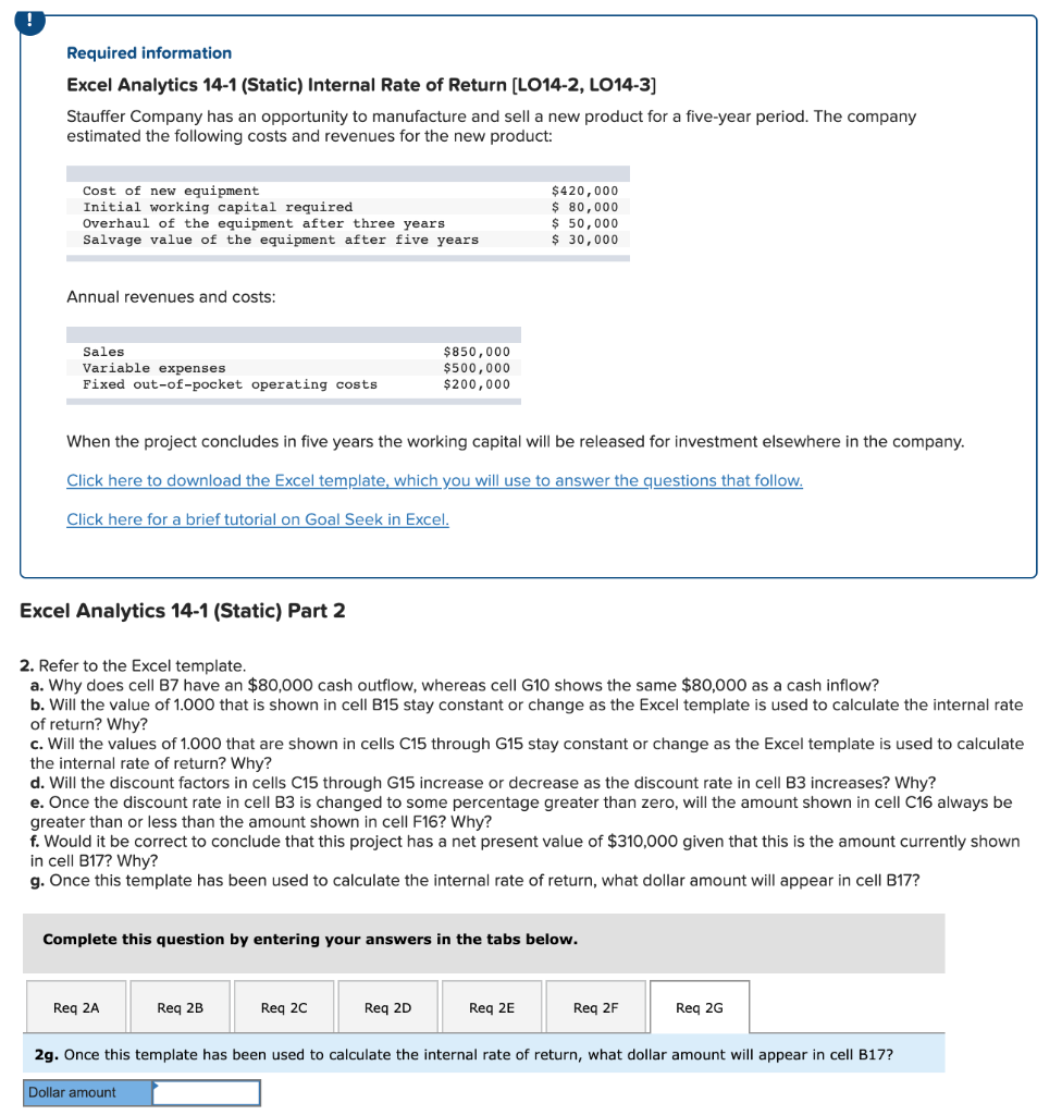 Excel Analytics 14-1 (Static) Part 2 Excel Analytics 14-1 (Static) Part 2