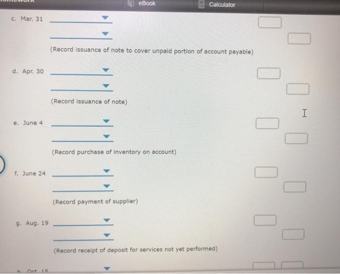 transactions during 2019: a. Purchased $16,000 of supplies from ABC Supplies on
