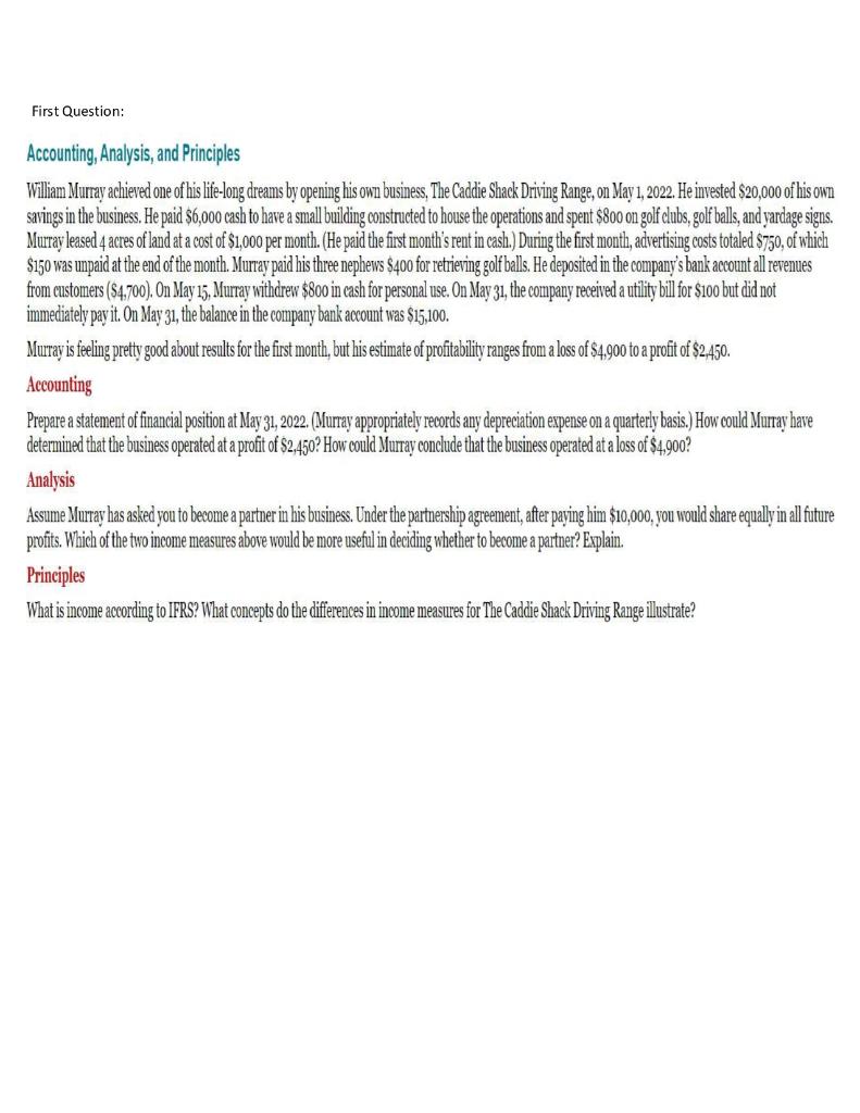 I need help with the following question, I can answer the principle