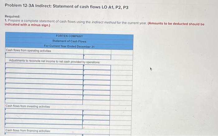 income statement, comparative balance sheets, and additional information follow. For the year,