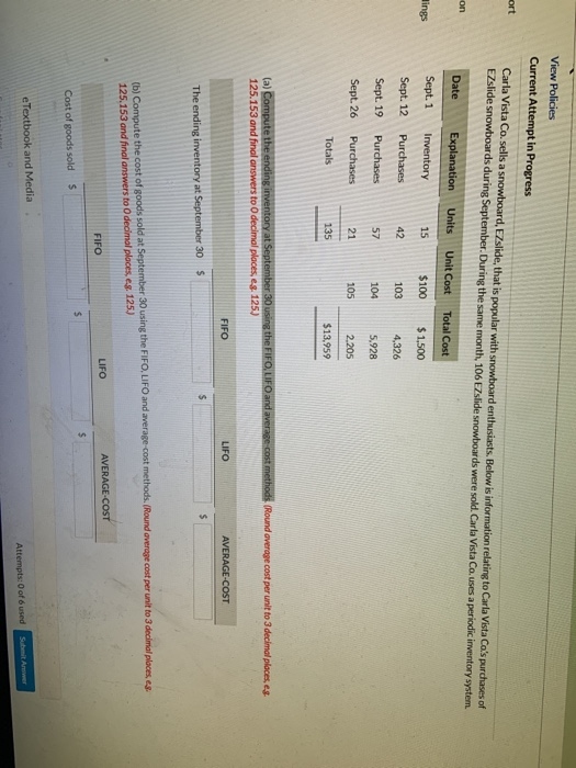  View Policies Current Attempt in Progress ort Carla Vista Co sells