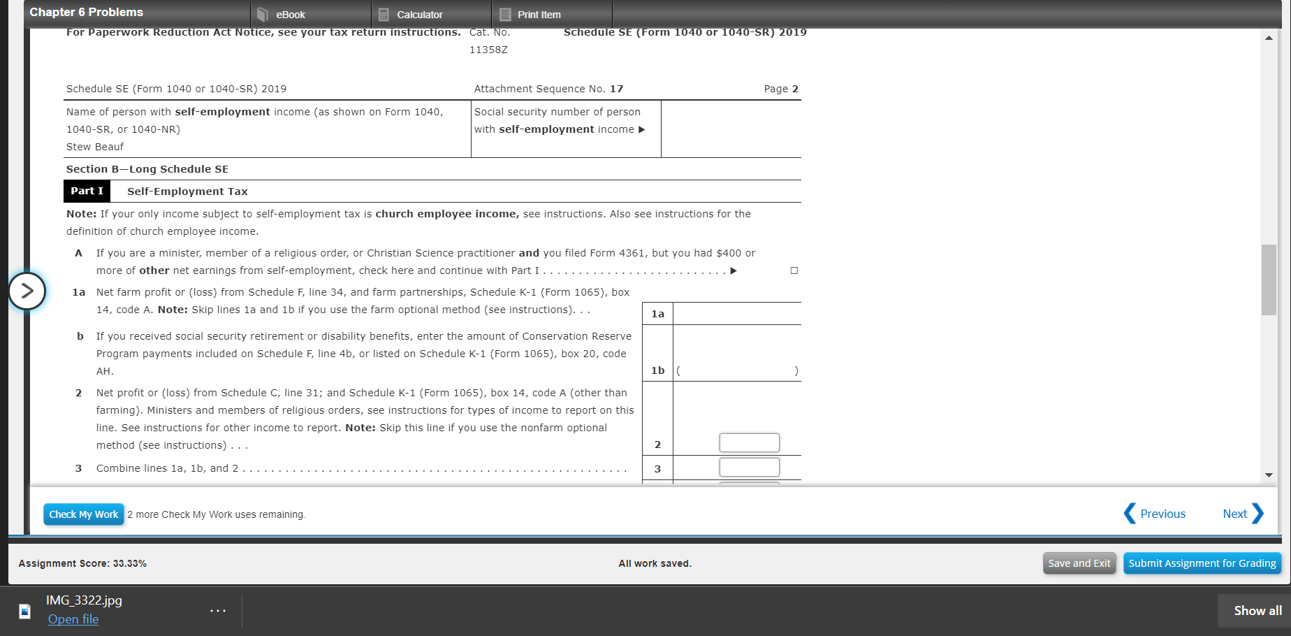 a part-time job and earns $10,032 in wages subject to FICA taxes.