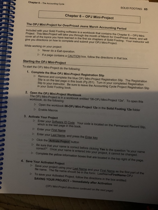  Chapter 6 - The Accounting Cycle SOLID FOOTING 65 12..2.1 Chapter