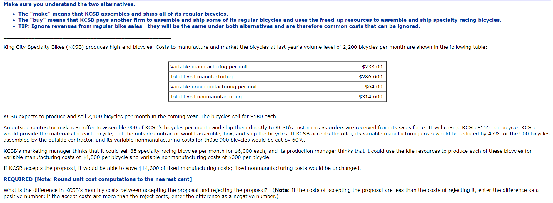 What is the difference in KCSB's monthly costs between accepting the proposal
