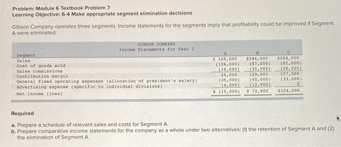 only in need of "required b" Problem: Module 6 Textbook Problem 7