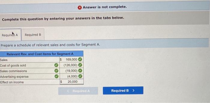 Learning Objective: 6-4 Make appropriate segment elimination decisions Gibson Company operates three
