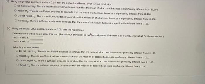 technology to answer this question A sample of 64 account balances from