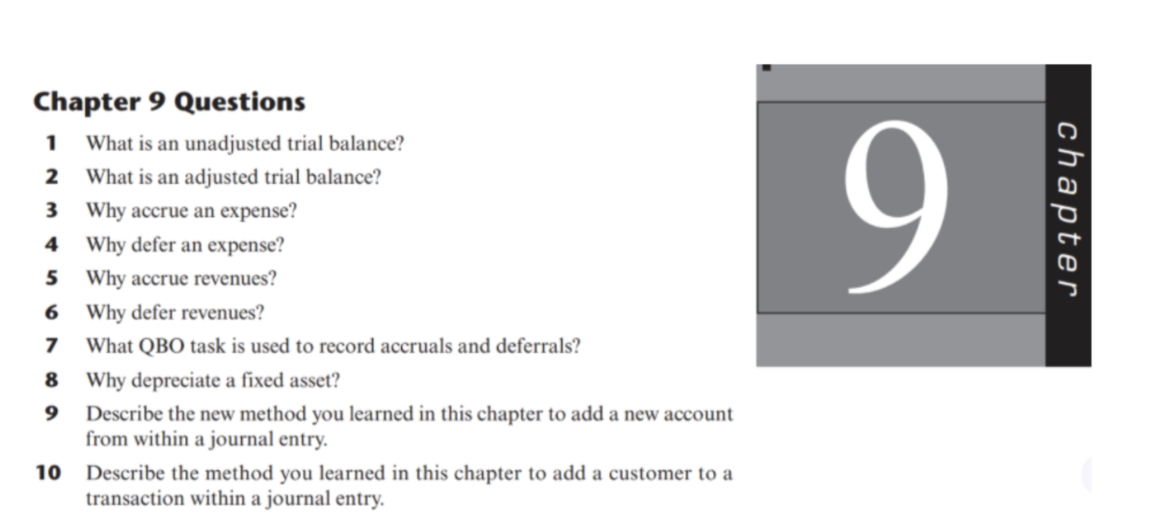 9 chapter Chapter 9 Questions 1 What is an unadjusted trial