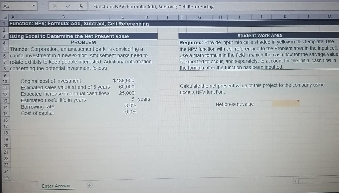 Can you please include the formula as well? A1 . fo