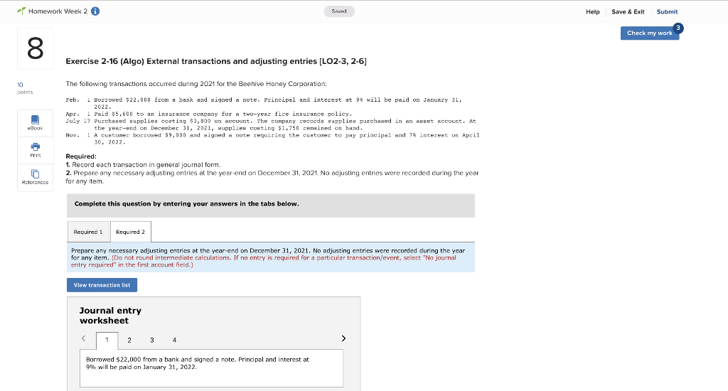  Homework Week 2 i Samed Help Save & Exit Submit Check