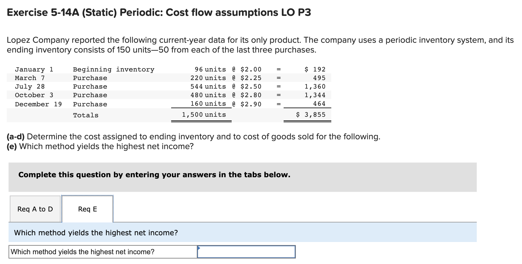 reported the following current-year data for its only product. The company uses