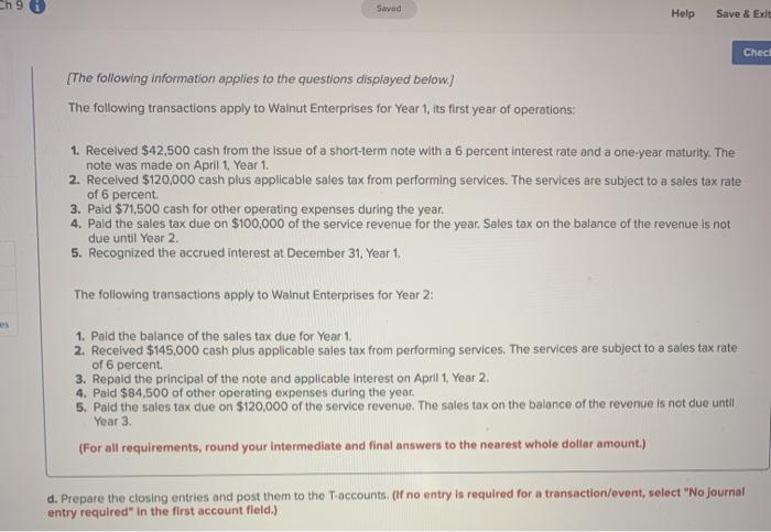  Ch 9 0 Saved Help Save & Exit Chec [The following