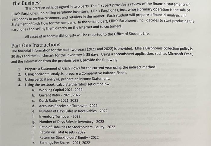  Answer Please! Part One: 2. Using horizontal analysis, prepare a Comparative