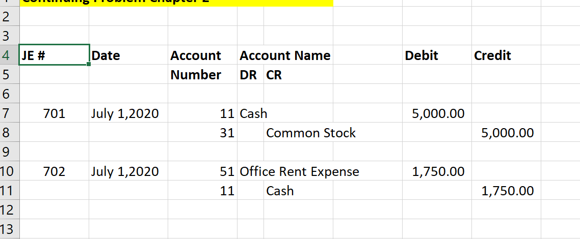 12 Accounts Receivable 6 14 Supplies 7 15 Prepaid Insurance 8 17