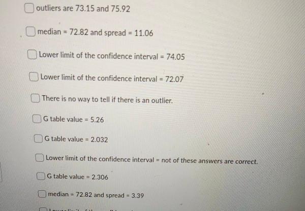 and standard deviation values? (ii) What are the outliers data points in