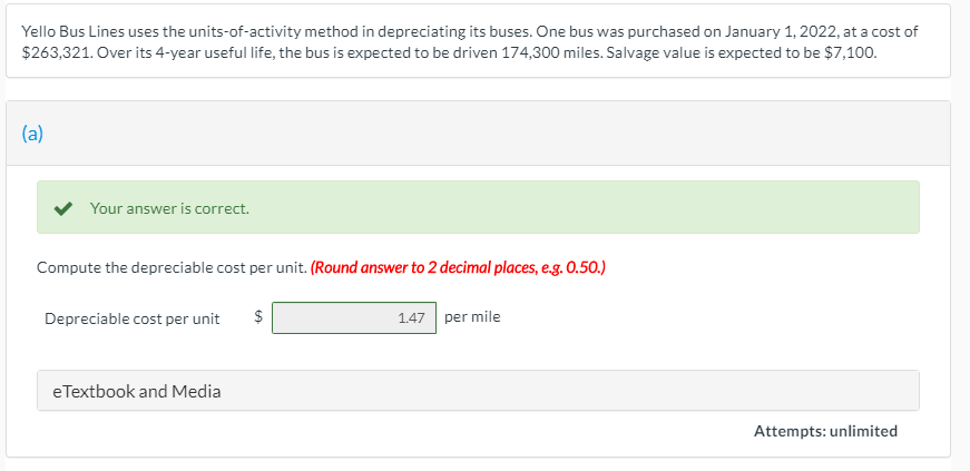 Yello Bus Lines uses the units-of-activity method in depreciating its buses.