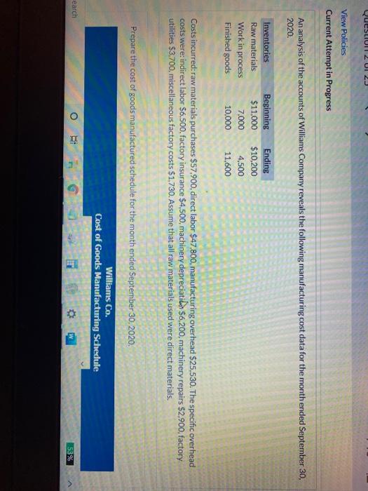  QUESIUI2U 23 View Policies Current Attempt in Progress An analysis of