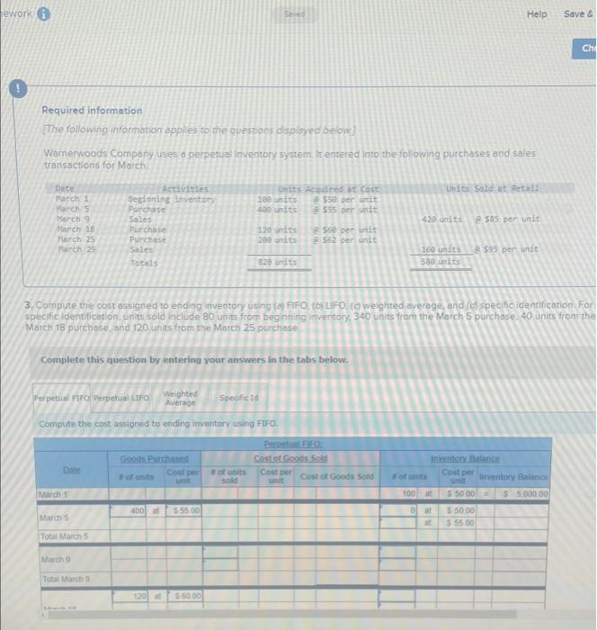  ework S. Help Save & Chi Required information The following information