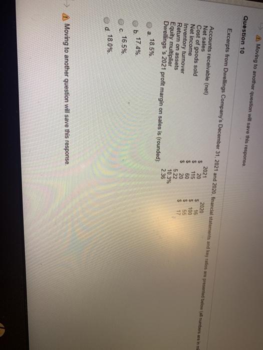  Moving to another question will save this response Question 10 Excerpts