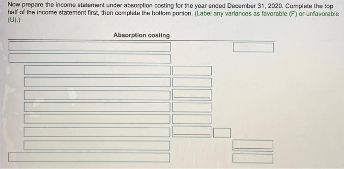 costing. The chief financial officer (CFO) will use your recommendation to prepare