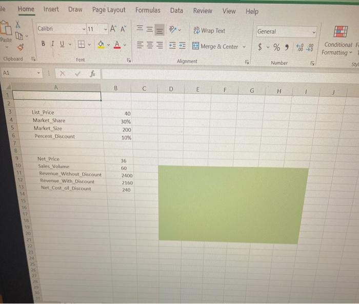 will calculate the Net_Cost_of_Discount for input values for market size of 100,