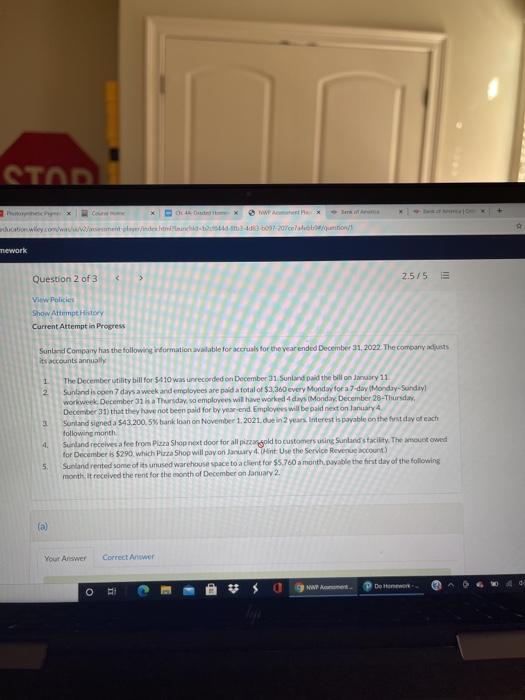  OLD X 10 mework Question 2 of 3 > 2.5/5 View