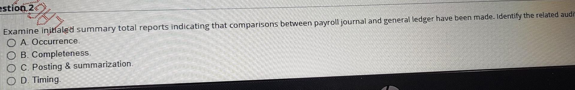  NIE estion2 Examine initialed summary total reports indicating that comparisons between
