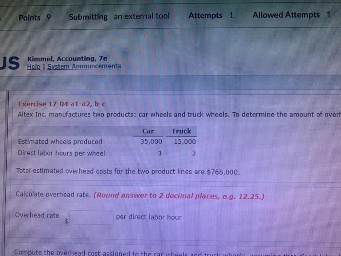  Points 9 Submitting an external tool Attempts 1 Allowed Attempts 1