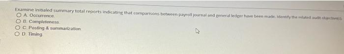 i dont have much time ... Examine initialed summary total reports indicating