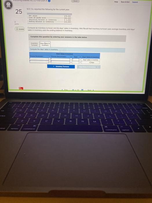 Cost of goods sold Beginning balance in inventory Ending balance in inventory