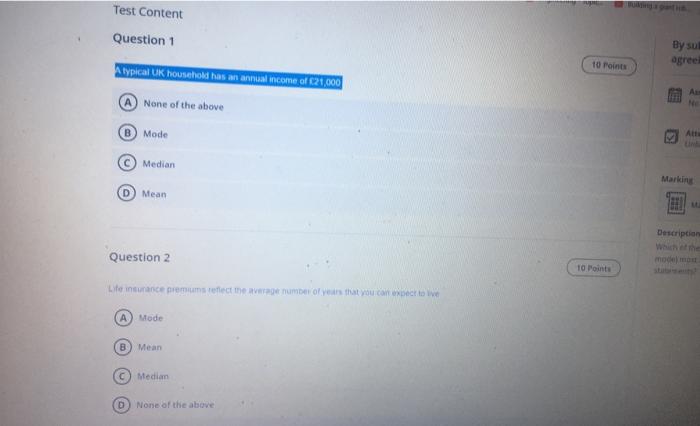  Test Content Question 1 By su 10 Points A typical UK