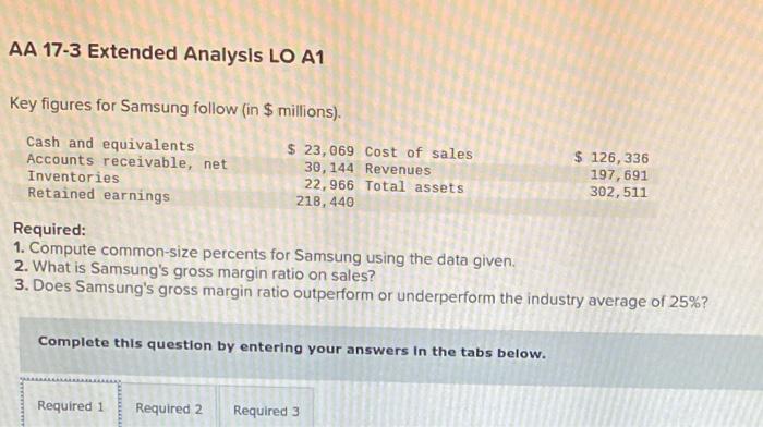  n.3 AA 17-3 Extended Analysis LO A1 Key figures for Samsung