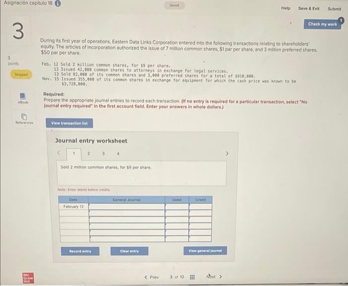  Asignacin capitulo 18 Seved Help Save & Exit Submit Check my