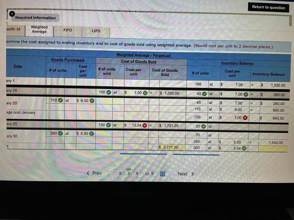 sold using LIFO. Perpetual LIFO: Cost of Goods Sold Cost # of