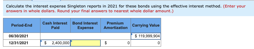 Price of a bond; interest expense (LO5-9, 5-10) On June 30, 2021,