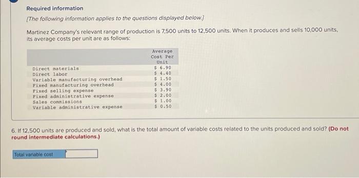 to 12,500 units. When it produces and sells 10,000 units, its average