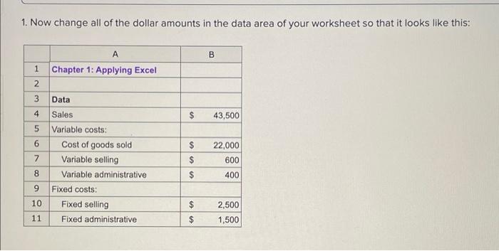 to be used to create your own worksheet version of Exhibit 1-7