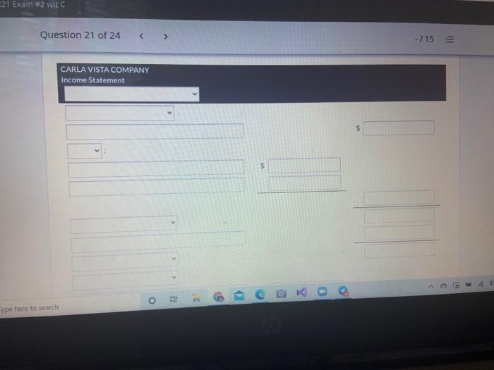 is information for Carla Vista Company for the month of January 2022.