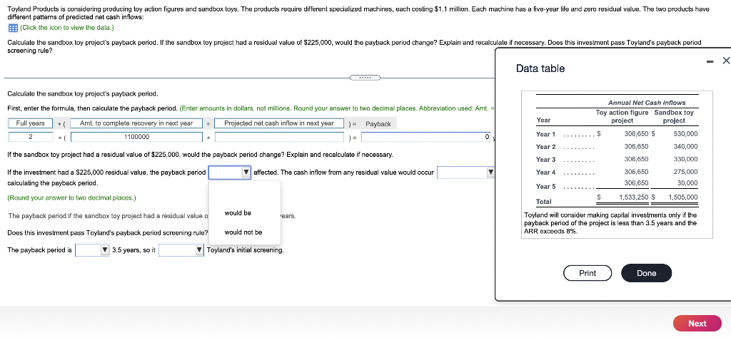 Please do both. I need help. Toyland Products is considering producing toy