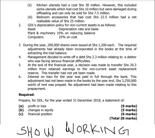 correction ------------------------------------------------------------------------------------------------------- ______________________________________________ N.B please (Show Working) ______________________________________________ Question 1 The Accounts