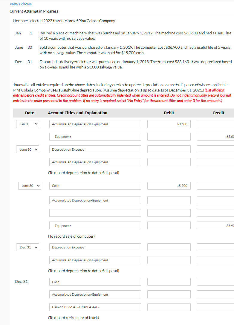 View Policies Current Attempt in Progress Here are selected 2022 transactions