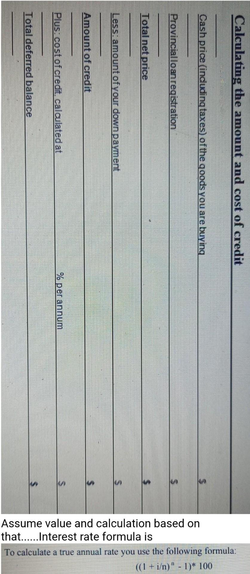  Assume figure any after that solved by calculation given ....sample answers