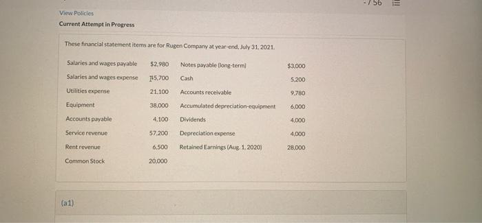  . 56 I! View Policies Current Attempt in Progress These financial